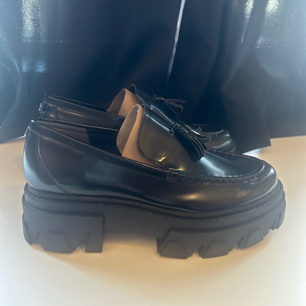 Sam Edelman Dandrea Black Leather Loafers Size 7.5